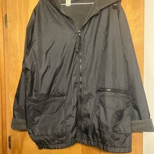 Black Hooded Jacket with Pockets